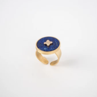 Hera blue gold ring - Zag Bijoux