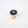 Bague Hera bleue en acier or jaune - Zag Bijoux