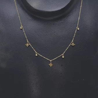 Diamond star gold necklace - Zag Bijoux
