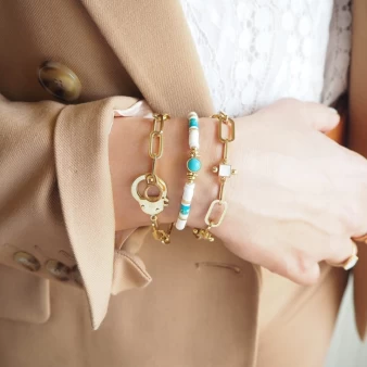 Bora turquoise gold bracelet - Zag Bijoux