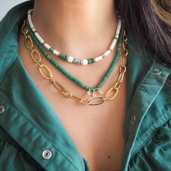 Mani green gold necklace - Zag Bijoux