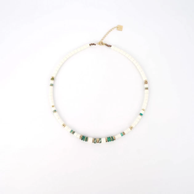 Mani green gold necklace -...