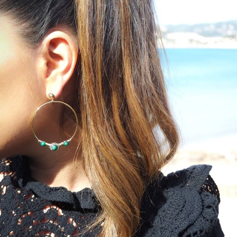 Astra grenn gold earrings - Zag Bijoux