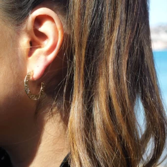 Boucles d'oreilles créoles Kate en acier or - Zag Bijoux