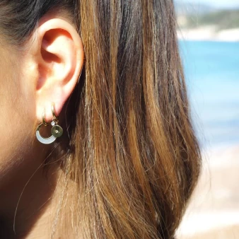 Boucles d'oreilles créoles Stell en acier or - Zag Bijoux
