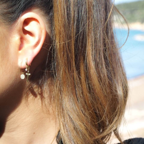 Boucles d'oreilles créoles Light en acier or - Zag Bijoux