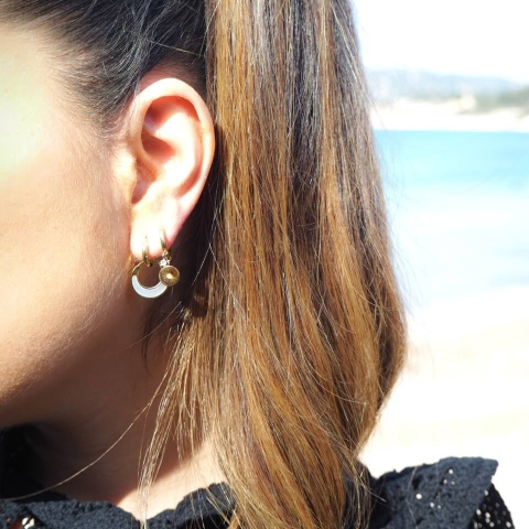 Boucles d'oreilles créoles Smile en acier - Zag Bijoux