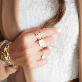 Bague Pompadour en acier or jaune - Zag Bijoux