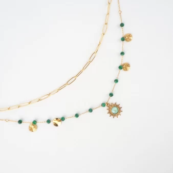 Siloe green gold necklace - Bohm Paris