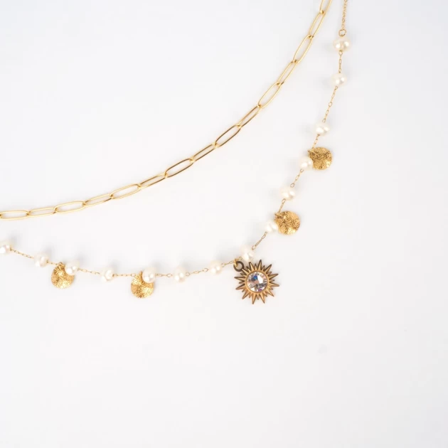Siloe white gold necklace -...