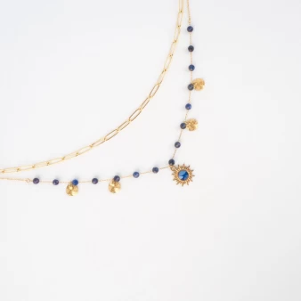 Siloe blue gold necklace - Bohm Paris