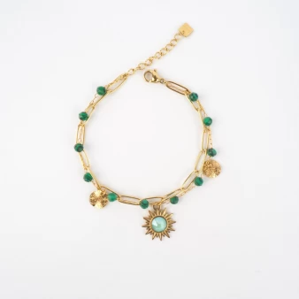 Siloe green gold bracelet - Bohm Paris