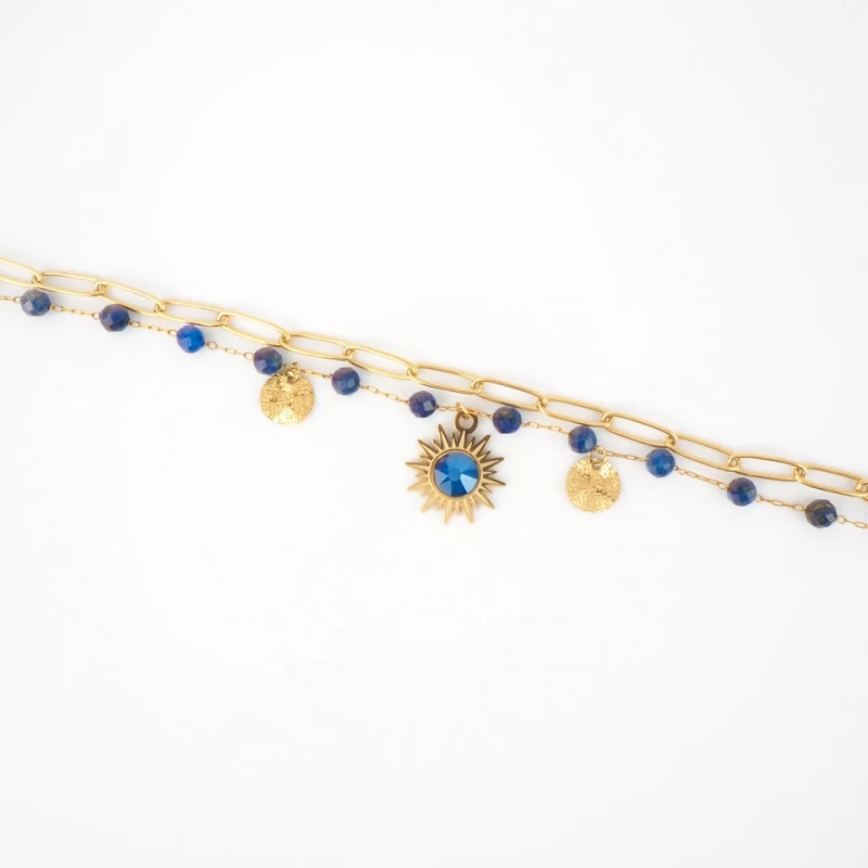 Siloe blue gold bracelet - Bohm Paris