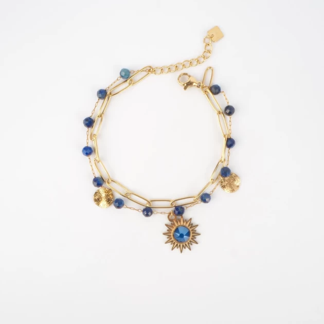 Siloe blue gold bracelet -...