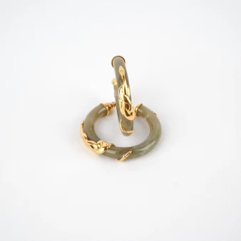 Cobra khaki gold hoop earrings - Gas bijoux