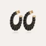 Cyclade black gold hoop earrings - Gas bijoux