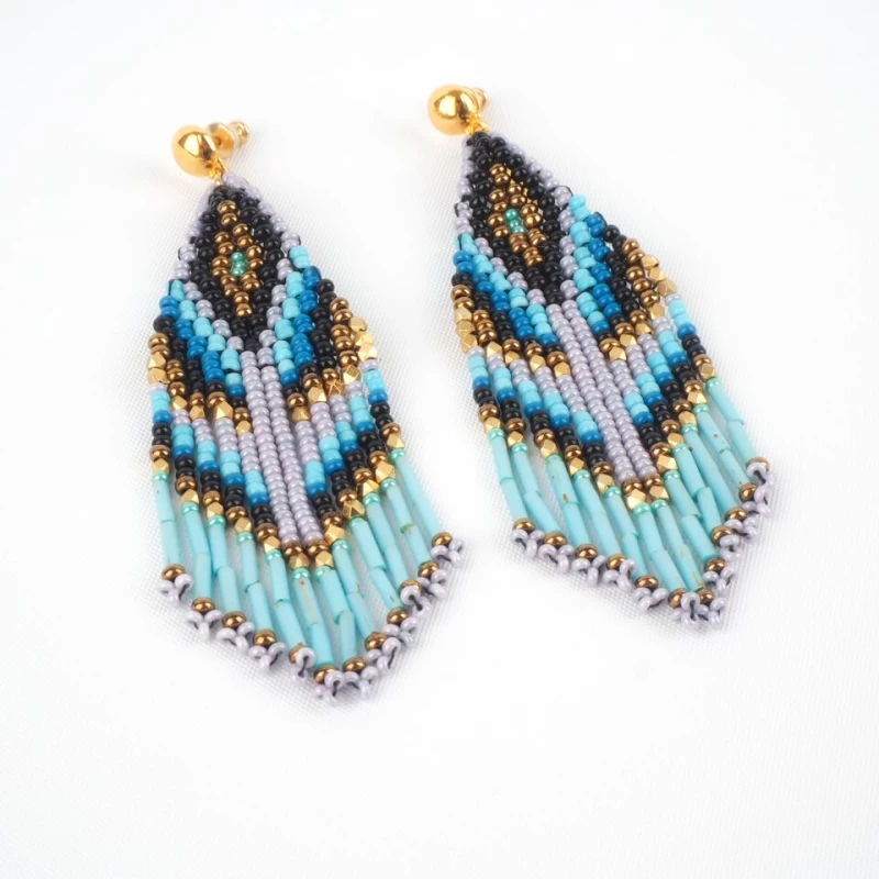 Ulla blue gold earrings - Gas bijoux