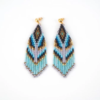 Ulla blue gold earrings - Gas bijoux