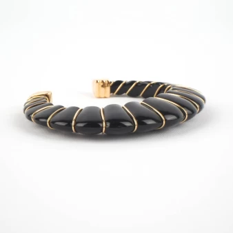 Cyclade black gold bangle bracelet - Gas bijoux