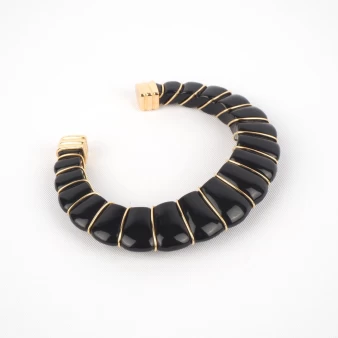 Cyclade black gold bangle bracelet - Gas bijoux