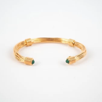 Bracelet jonc Ariane vert or - Gas bijoux
