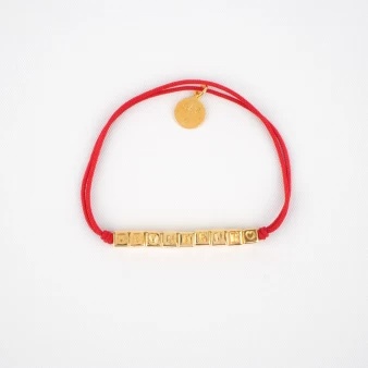 Bonheur burgundy gold cord bracelet - Gas bijoux