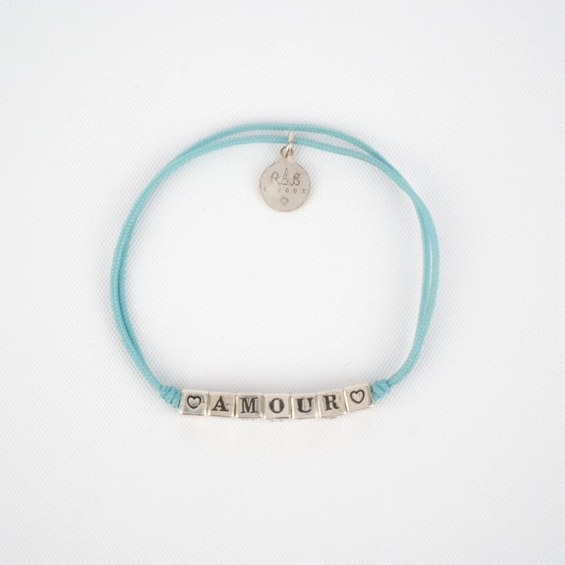 Amour sky silver cord bracelet - Gas bijoux