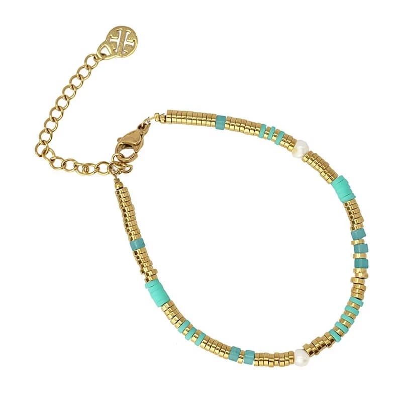 Louisiane turquoise gold bracelet - Anartxy
