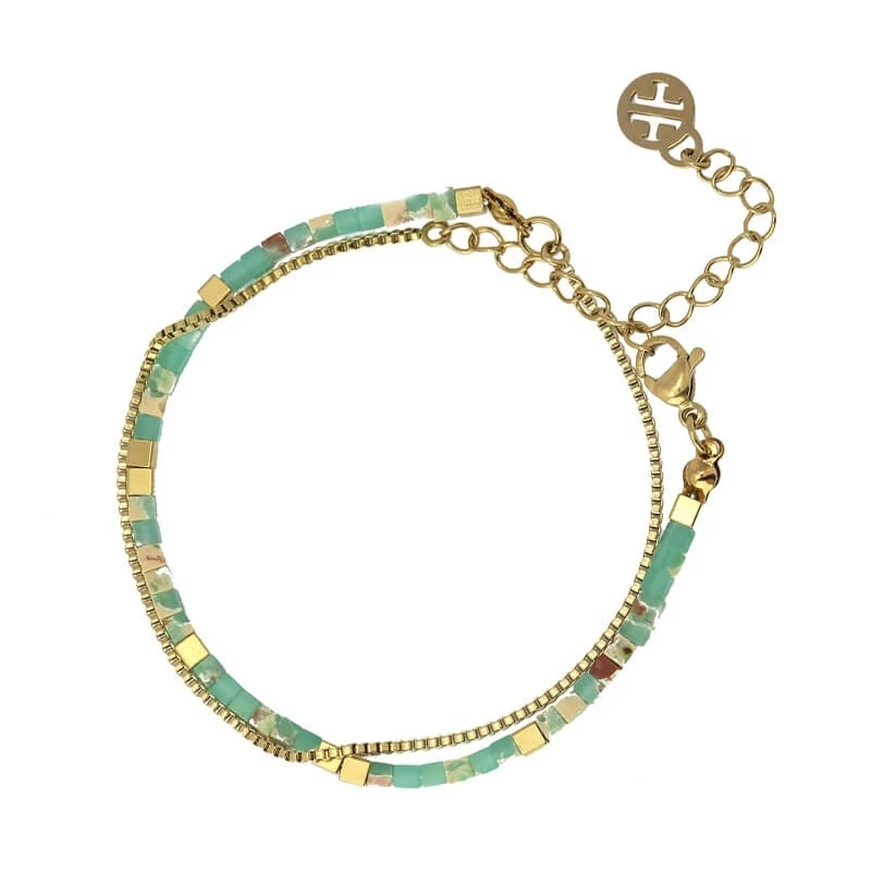 Oregon turquoise gold bracelet - Anartxy