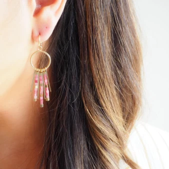 Santiago pink gold earrings - Anartxy
