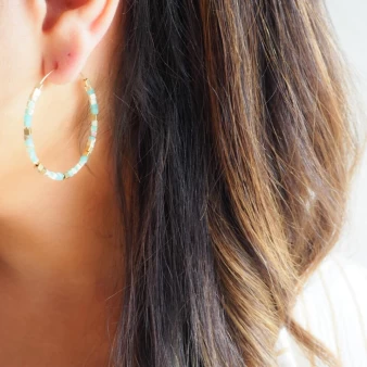 Oregon blue gold hoop earrings - Anartxy