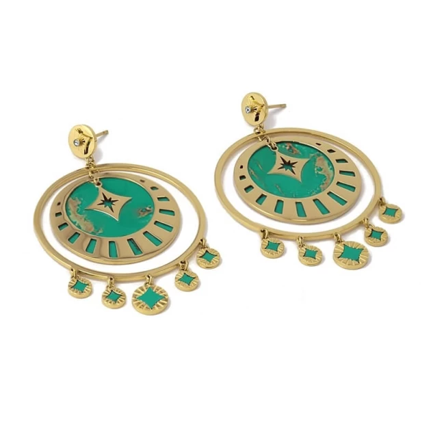 Dubail green gold earrings...