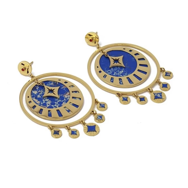 Dubail blue gold earrings -...