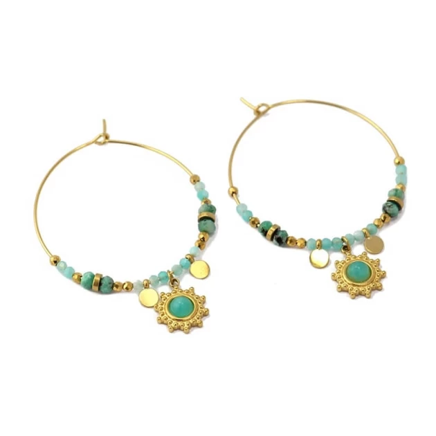Bombay turquoise gold hoop...