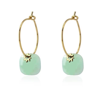 Boston turquoise gold hoop earrings - Anartxy