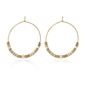 Louisiane white gold hoop earrings - Anartxy