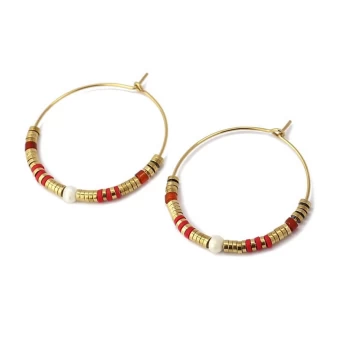 Louisiane red gold hoop earrings - Anartxy