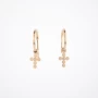 Mini Cross gold hoop earrings - Anartxy