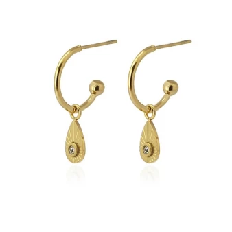 Mini Drop gold hoop earrings - Anartxy