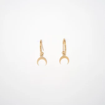 Mini Moon gold hoop earrings - Anartxy