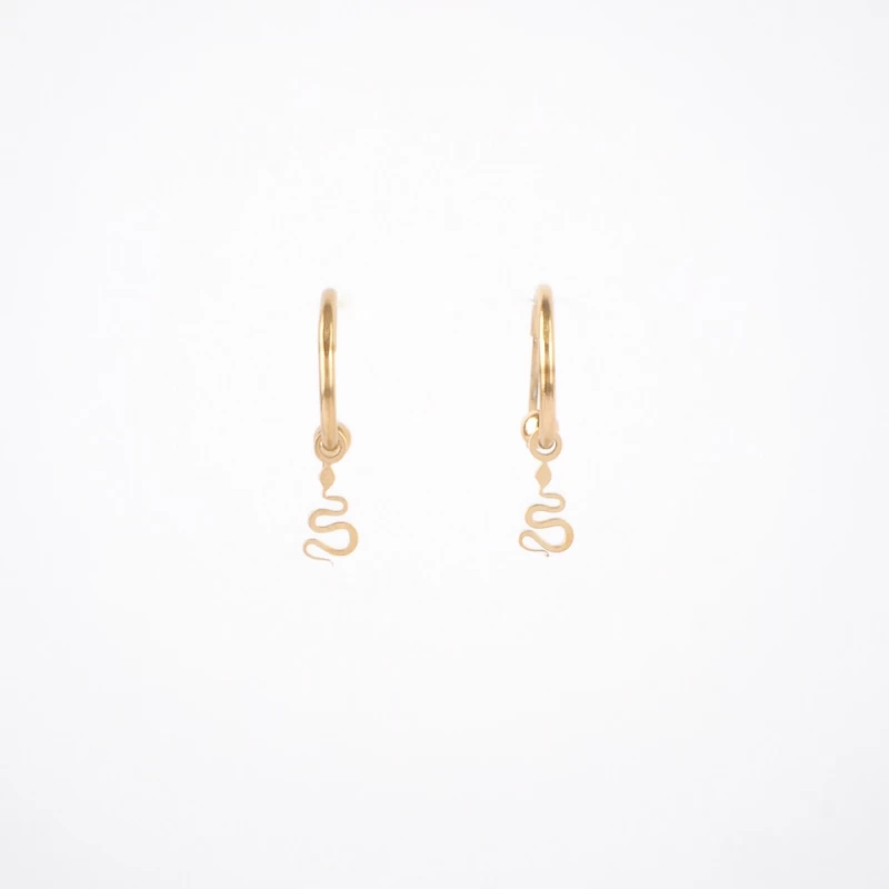 Mini Snake gold hoop earrings - Anartxy