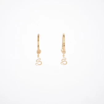 Mini Snake gold hoop earrings - Anartxy