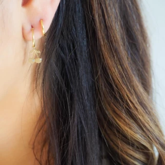 Mini Cactus gold hoop earrings - Anartxy