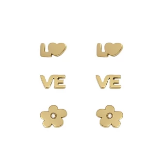 Trio Lover gold studs earrings - Anartxy