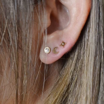 Trio Music gold studs earrings - Anartxy