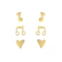 Trio Music gold studs earrings - Anartxy