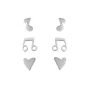 Trio Note silver studs earrings - Anartxy