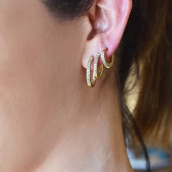 New York M gold hoop earrings - Anartxy