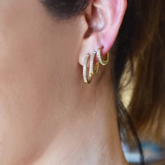 New York S gold hoop earrings - Anartxy
