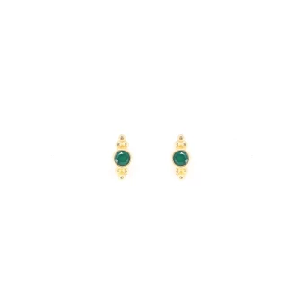 Precious green onyx gold earrings - LuckyTeam